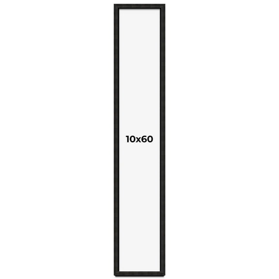 10x60 Shadow Box Black Rustic Barnwood Display Frame | 1.125 Inch Deep | 0.875 Inch Moulding Width