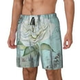 thumbnail image 2 of Uemuo Vintage Rose1 Pattern Mens Swim Trunks Quick Dry Board Shorts with Mesh Lining, Stretch Beach Shorts Quick Dry No-Chafing Board Shorts-X-Large, 2 of 9
