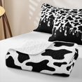thumbnail image 4 of Manfei Farm Cow Spot Twin Quilt Set 2 Pieces,Abstract Animal Spot Twin Coverlet Set,Black White,1 Bedspread and 1 Pillowcase, 4 of 7