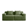 thumbnail image 6 of Newest Modular 2 Seat Loveseat Boneless Sofa, Cloud Sectional Couch,Deep Seat, Modern Modular 2-Seat Sofa Couch,Throw Pillows Corduroy Fabric Green, 6 of 11