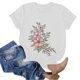 thumbnail image 2 of Gibobby Playera Manga Corta para Mujer Camiseta manga corta con cuello redondo y estampado casual simple para mujer(Beige,XL), 2 of 4