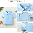 thumbnail image 4 of CARETOO Toddler Boy Clothes 2T 3T 4T 5T Summer Casual Cotton Fabric Polo Shirt Denim Shorts Set, 4 of 9