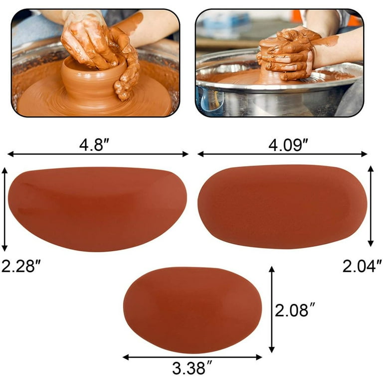 3 PCS 3 Size Mud Tools Rib Pottery Clay Ribs Soft Rubber Pottery Rib for  Pottery and Clay Artists 