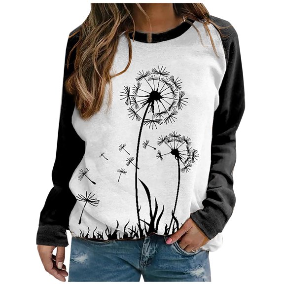 ICHUANYI Womens Fashion Oversized Sweatshirts Shirts Crew Neck Geometric Print Long Sleeve Pullover Casual Comfy Fall Winter Fashion Outfits Clothes 2023