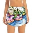 thumbnail image 2 of Xecao Alligator Donut Pool Float for Double-layer Running Short for Women, Perfect for Gym, Tennis, and More, Featuring a Convenient Pocket-Medium, 2 of 7