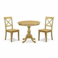 thumbnail image 6 of East West Furniture AMBO3-OAK-W 3 Piece Wood Dining Table Set - 1 Wooden Dining Table and 2 Oak Wood Dining Chairs - Oak Finish, 6 of 10