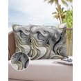 thumbnail image 6 of Pack of 2 Outdoor Pillow Covers, Marble Texture White Background Waterproof Square Throw Pillowcase Cushion Decorative Pillow Covers for Couch Patio Tent, 16x16 in, 6 of 6