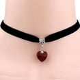thumbnail image 6 of JANGSLNG Women Gothic Heart Rhinestone Pendant Velvet Choker Short Necklace Jewelry Gift, 6 of 7