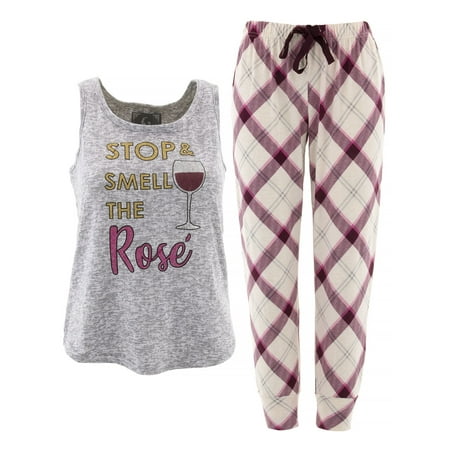 PJ Couture Smell The Rose Gray Pajamas for Women