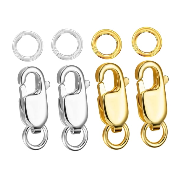 4x accesorios de cierre de langosta con anillos cerrados, cierre de eslabones, collar, pulsera, cadena extendida, accesorios de joyería