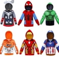 thumbnail image 2 of Nueva sudadera de otoño Superhéroe Capitán América Pijamas Cosplay Suéter Coches Dibujos animados Top Cremallera Sudadera con capucha Ropa para niños 110 (3 años) Gao Jinjia LED, 2 of 2