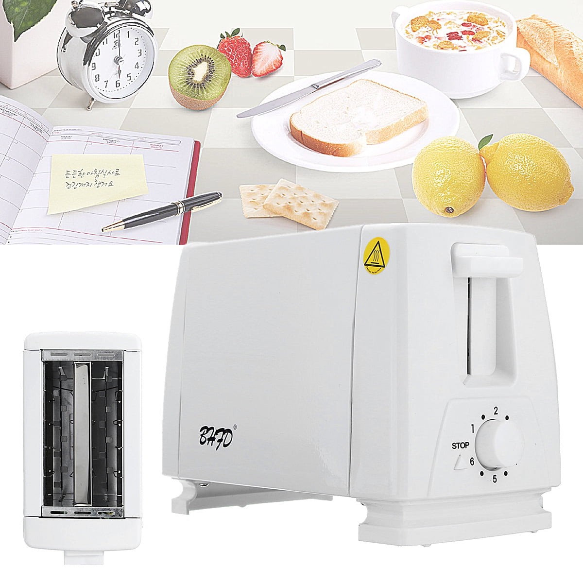 750W 2 Slice Automatic Bread Toast Toaster Sandwich Maker Machine Home