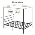 thumbnail image 2 of Gymax Lit Plateforme à Baldaquin en Métal Format Grand, Base de Matelas avec Lattes de Soutien, 2 of 10