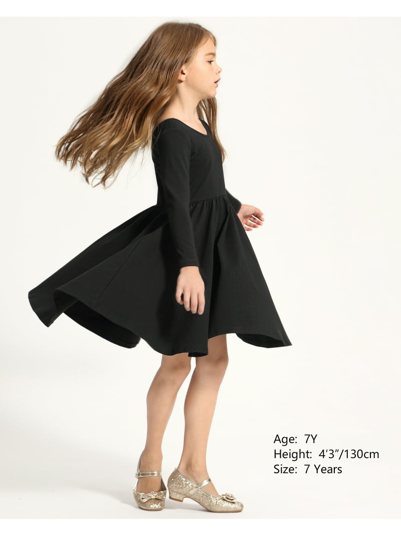 Stelle Girls Summer Casual Long Sleeve Sundress A-Line Skater