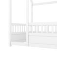 thumbnail image 5 of Bellemave Twin Size Montessori Bed, Wood Twin House Beds with Fence, Floor Bed with Roof for Bedroom Playroom（White）, 5 of 7
