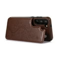 thumbnail image 6 of Feishell Back Case for Samsung Galaxy S24 Plus,Embossed Pattern PU Leather Wallet Phone Case with ID Credit Card Slots Shockproof Magnetic Buckle Back Flip Holder Protective Cover,Brown, 6 of 9