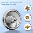 thumbnail image 2 of Replacement for Moen T2151 Brantford Shower Valve Trim Kit, Only fit Posi-Temp Valve, Chrome, 2 of 6