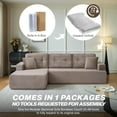 thumbnail image 5 of Modular Sectional Sofa,Oversized sectional Cloud Couch with Deep Seat, L-Shape Sofa with Chaise, Sofa in A Box, Boneless Couch for Living Room, Corduroy Upholstered, Brown Gray-Right-Facing Chaise, 5 of 7