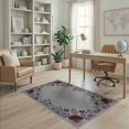 thumbnail image 2 of ODIKA 4'x6' Washable Area Rug Purple Bug Ornamental Symmetrical Vine Boho Poppy Deep Eggplant for Dorm Room, Small Living Stain Resistant Low Profile, Easy Care, 2 of 7