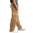 thumbnail image 2 of Muxikeji Clothes Mens Solid Color Drawstring Waist Loose Sports Pants with Pockets Comfort Daily Training Casual Athletic Trousers, 2 of 8