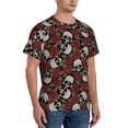 thumbnail image 5 of Rocae Red Rose Skull for Men's Moisture-Wicking Crew Tee - T-Shirt for Sports, Outdoor Activities, and Casual Wear, 5 of 9