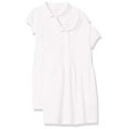 thumbnail image 1 of Essentials Girls Short-Sleeve Uniform Pique Polo Dress, White, 2T, 1 of 2