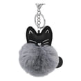 thumbnail image 2 of PU Cat Keychain with Fluffy Pom Pom - Adorable Cartoon Animal Keychain Pendant, Cute Lightweight Key Ring for Cat Lovers | Decorative Gift for Keys, Bags & Zippers(Grey), 2 of 6