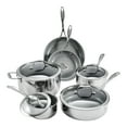 thumbnail image 1 of HENCKELS Real Clad Pot Set, 10 Piece Stainless Steel, Ceramic Coating, 1 of 4
