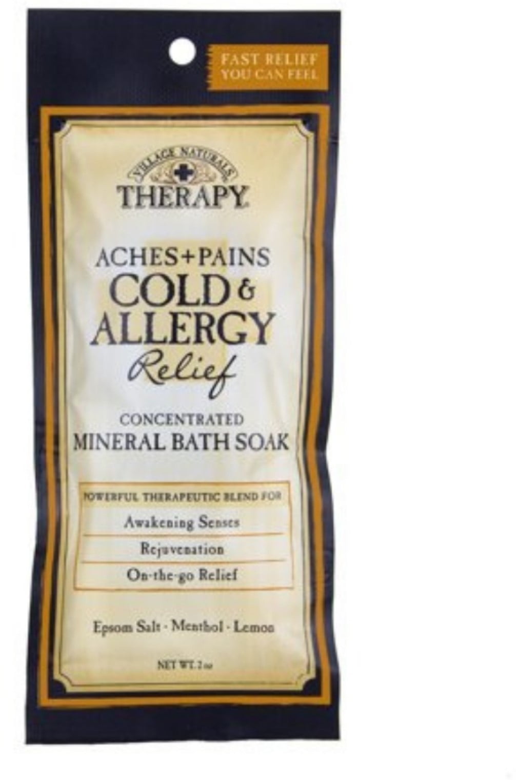 Village Naturals Aches + Pains Cold & Allergy Relief Bath Soaks, 2 oz