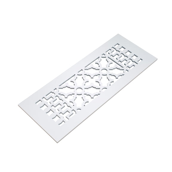Reggio Registers 814-AWNH Scroll 6" X 12" Aluminum Floor Grille - White Cast Aluminum