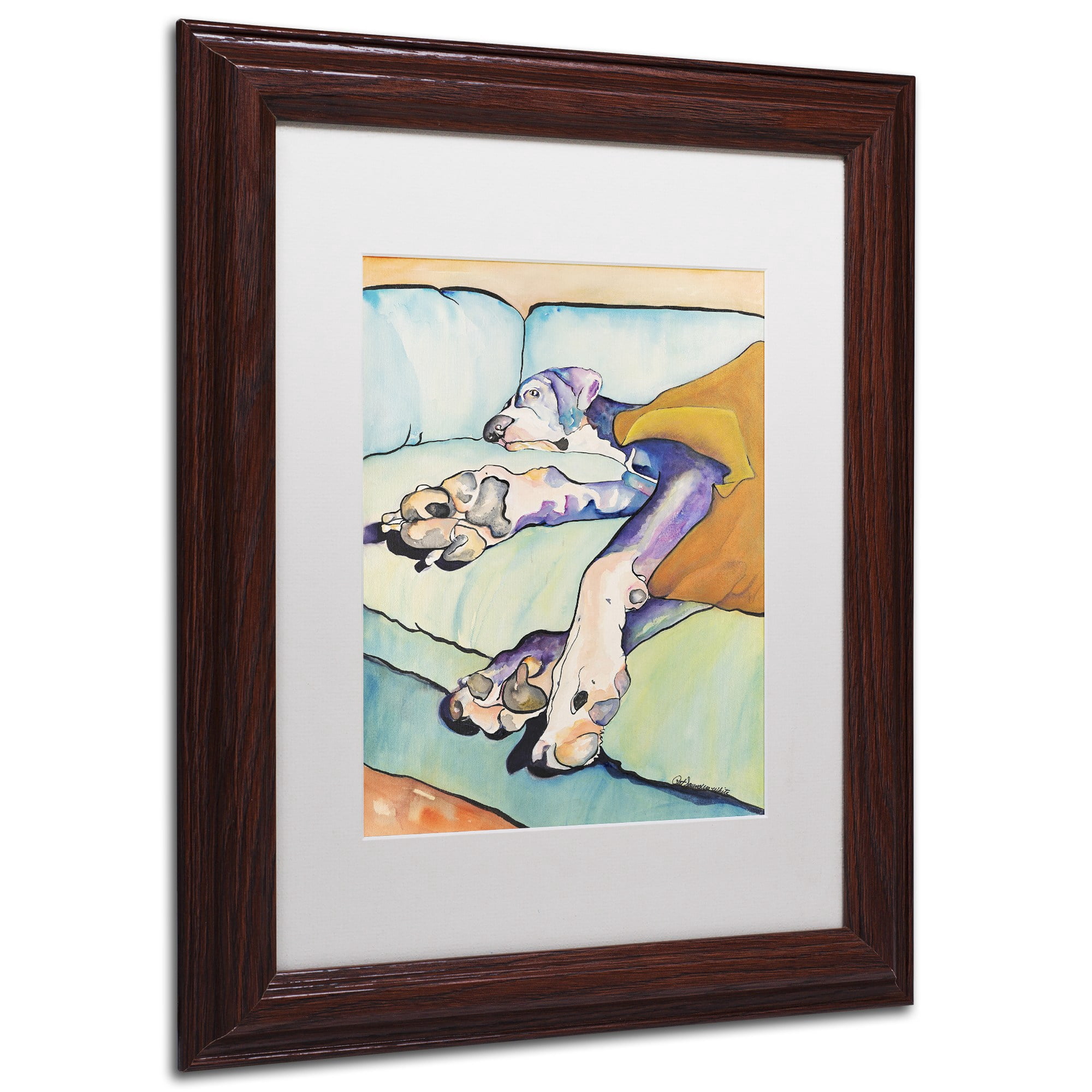 Trademark Fine Art "Sweet Sleep II" Canvas Art by Pat Saunders-White, White Matte, Wood Frame