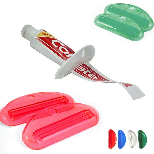 2 Ez Plastic Tube Squeezer Toothpaste Dispenser Holder Rolling Bathroom