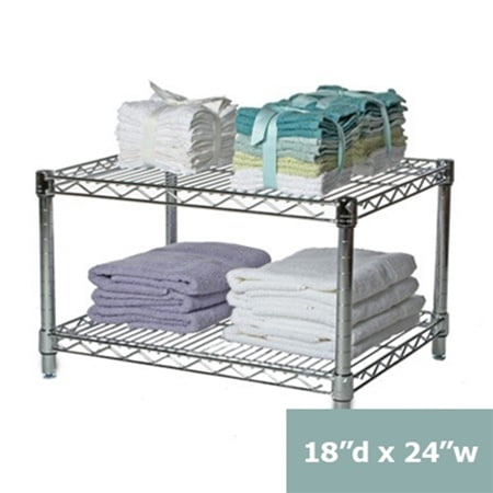 

Chrome Wire Shelving with 2 Shelves - 18 d x 24 w x 14 h (SC182414-2)