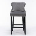 thumbnail image 2 of Contemporary Velvet Upholstered Wing-Back Barstools with Button Tufted Decoration and Wooden Legs,And Chrome Nailhead Trim,Leisure Style Bar Chairs,Bar Stools,Set Of 4 (Gray),Sw1824Gy X 2, 2 of 17