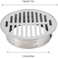thumbnail image 2 of ABCISI Stainless Steel Flat Drain Cover, Large Displacement Grate Cover for Outdoor Yard Drain Pipe Roof Balcony, 150 Flat Mouth, Stainless Steel, High-Efficiency Filter, for Balconies Roofs Garages, 2 of 9