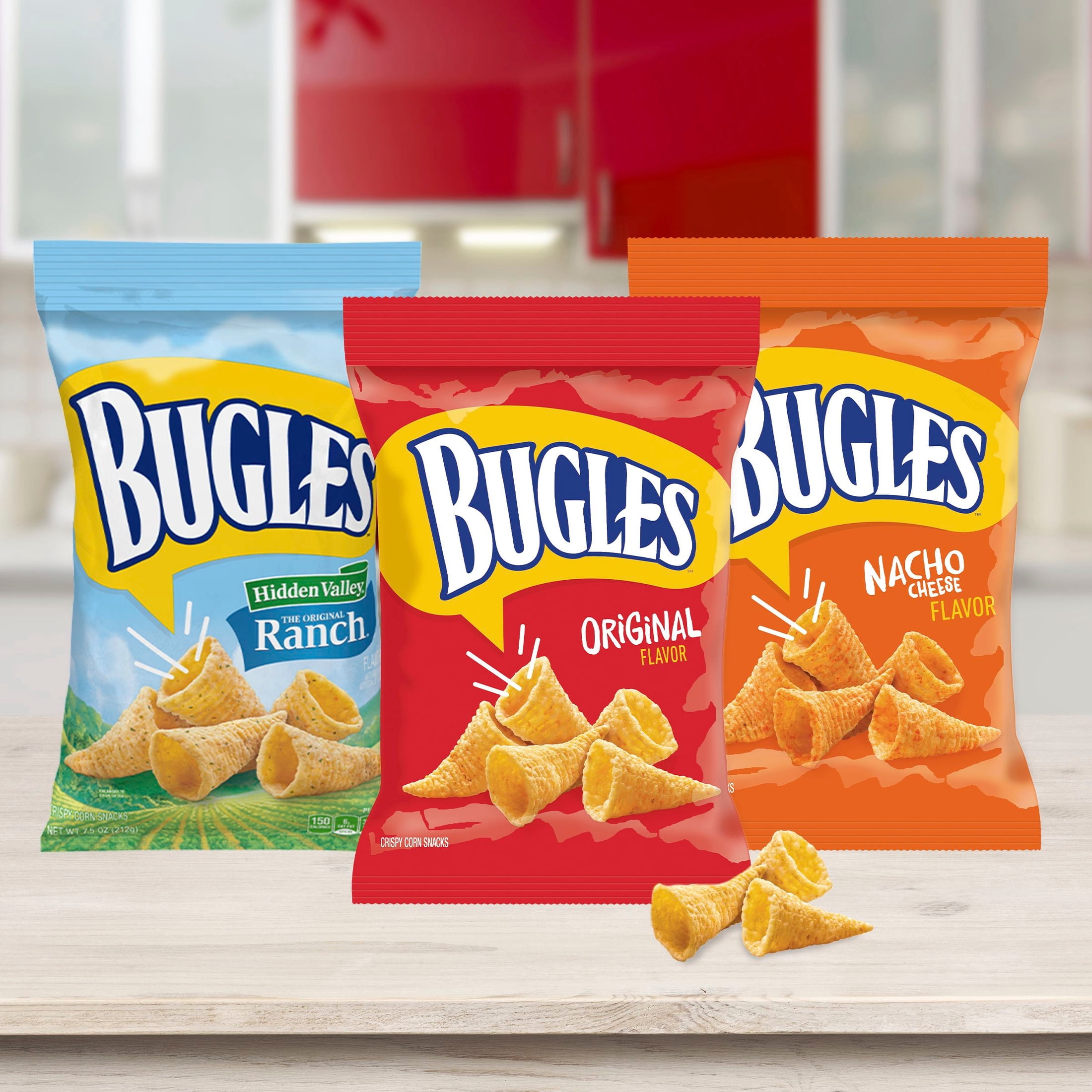 Bugles Original Crispy Corn Snacks, Family Size, Corn Chips, 14.5 oz