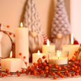 thumbnail image 5 of Corona de 6 piezas, minicorona de bayas, corona de Acción de Gracias, decoración del centro de mesa de Navidad de granja (bayas naranjas), 5 of 5