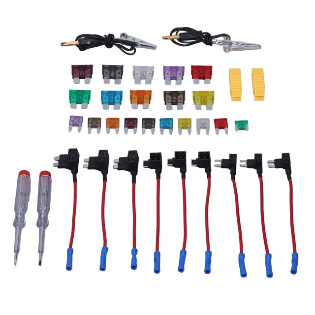 Reemplazo de Fusibles ANGGREK Identificación Rápida 2A 5A 7.5A 10A 15A 20A 25A 30A 35A 40A 435 Piezas Fusibles de Hoja de Coche para UTV