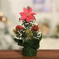thumbnail image 3 of PENGXIANG Cloth Ribbon Jingle Bell Christmas Pine Tree Desk Small  Craft Decoration Home Office Show Window Ornament Gift, 3 of 4