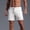 White, variant on WWV Men Shorts Summer Elastic Waist Pocket Button Shorts Solid Color Casual Comfy Loose Fit Beach Travel Pants Black L