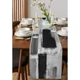 thumbnail image 2 of Hokiten Table Runners 90 Inches Long Dress Scarves, Black Grey Ombre Farmhouse Coffee/Dining/Kitchen Table Runner for Living Room, Vintage Abstract Smear Aesthetics 13x90 Inch, 2 of 7
