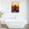 thumbnail image 4 of Zen Canvas Wall Art Prints Zen Stone and Sunset Paintings Spa Meditation Relaxing Picture for Yoga Room Decor Frame (11.00"&nbsp;x&nbsp;14.00", Zen 4), 4 of 6