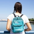 thumbnail image 6 of Solid Color Mini Mesh Backpack with Front Zippered Pocket in Light Blue, 6 of 6