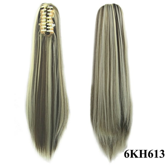 comerut Synthetic Fiber Claw Clip-in Ponytail Wig Long Straight Hair Extension Hairpiece