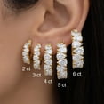 thumbnail image 6 of Pompeii G/VS 4Ct Pear Shape Diamond Hoops 14k Yellow Gold Lab Grown Women's Earrings, 6 of 6
