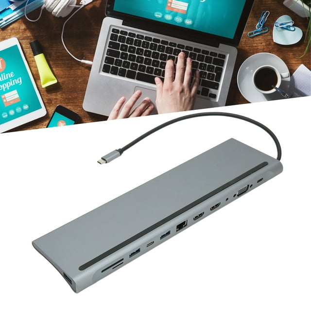 USB C Hub, Multiport Docking Station USB C To Ethernet Hub 12 In 1 For Laptop For Computer