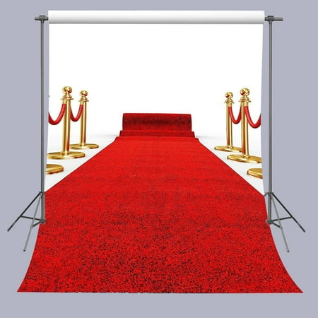 HelloDecor Polyster Photo Background 5x7ft Red Carpet 