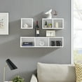 thumbnail image 5 of Danya B. Bauhaus Floating Geometric Cubby Wall Shelves - Set of 3 Sizes - White, 5 of 11