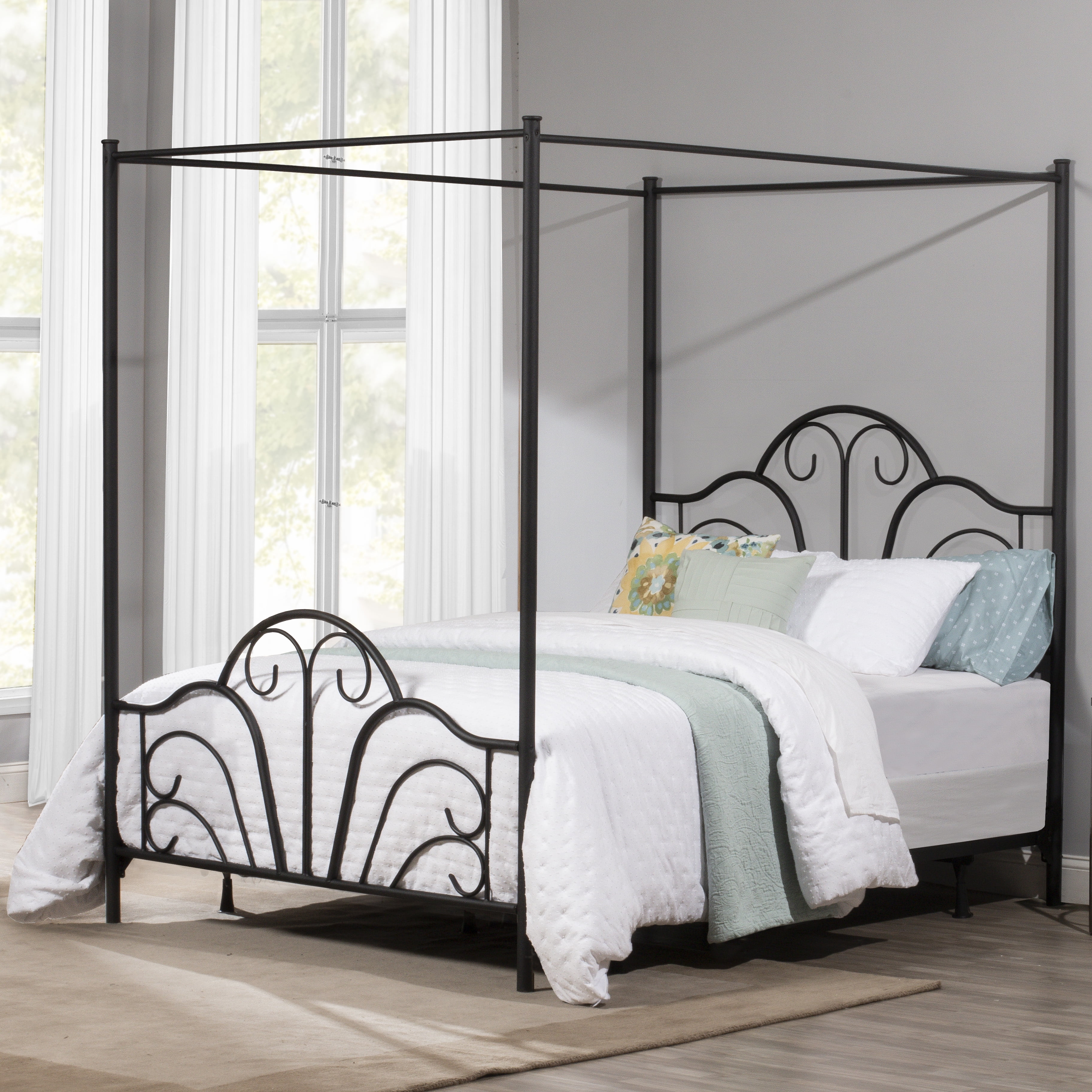 Hillsdale Furniture Dover Canopy Full Bed With Bedframe Black Walmart Com Walmart Com