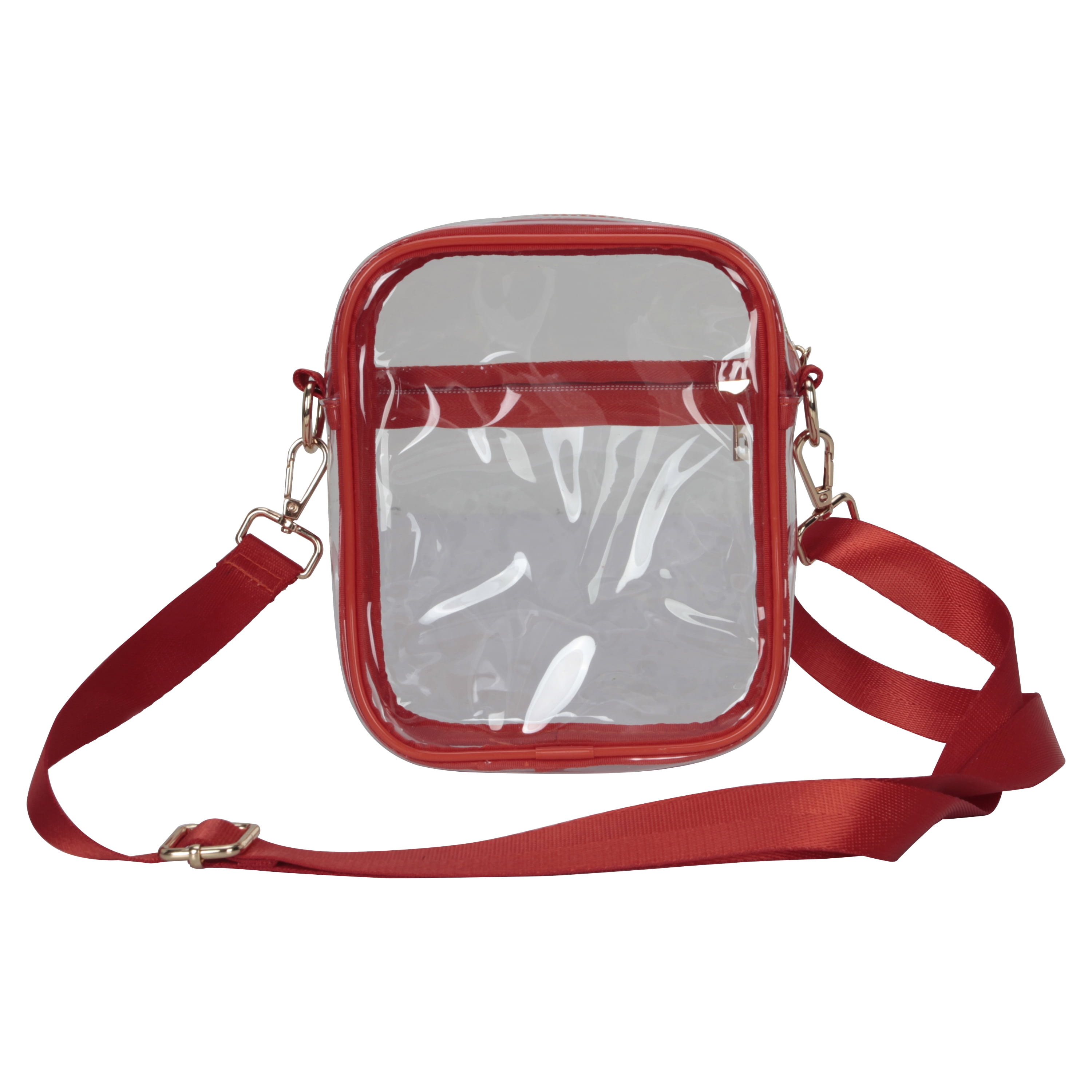 Hello Hobby Cell Phone Handbag, Customizable Transparent Purse for Stadiums, Concerts, and Everyday Use, Red